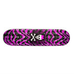 Pink Zebra Skull Princess Skateboard
