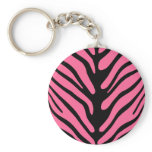 Pink Zebra Stripes keychains