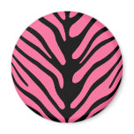 Pink Zebra Stripes magnets