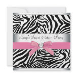 Pink Zebra Sweet Sixteen Birthday Party invitations