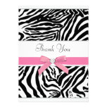 Pink Zebra Thank You Card Custom Invitation