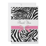 Pink Zebra Thank You Card invitations
