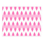 Pink Zigzag Pattern with Diamond Shapes. postcards