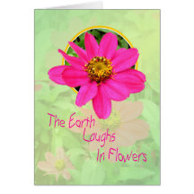 Pink Zinnia Happy Card