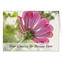 Pink Zinnia reaching for the sky Cards