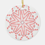 PinkCandyCaneStar&Hearts Christmas Tree Ornament