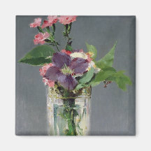 Pinks and Clematis in a Crystal Vase, c.1882 Fridge Magnets