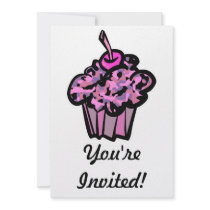 pinks and purples camouflage cupcake announcement