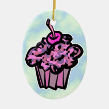 pinks and purples camouflage cupcake christmas tree ornaments
