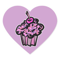 pinks and purples camouflage cupcake sticker