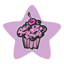 pinks and purples camouflage cupcake stickers