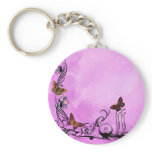 Pinks with butterflies keychains