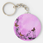 Pinks with butterflies keychains