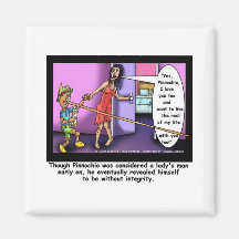 Pinnochio The Ladies Man Funny Cartoon Gifts Tees Magnets