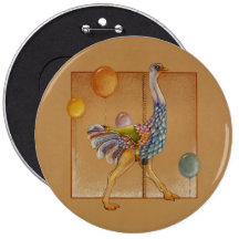 Pins, Buttons - Carousel Ostrich