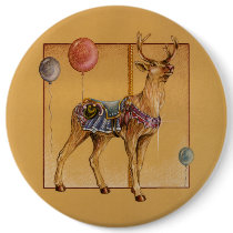 Pins, Buttons - Carousel Reindeer or Elk