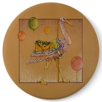 Pins, Buttons - Carousel Stork