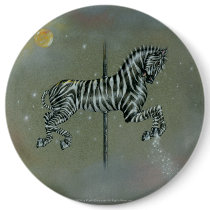 Pins, Buttons - Carousel Zebra
