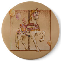 Pins, Buttons - Purple Pony Carousel
