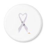 Pinstripe Heart Shaped Awareness Ribbon magnets