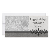 Pinstripe Holiday Snowflake Photo Card