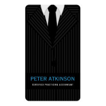 Pinstripe Suit Accountant Business Card Template