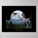 Pinto Foal, Raven & Wilderness Moon Art Poster posters