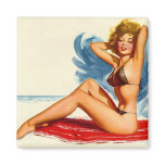 Pinup Beach Beauty Fridge Magnet
