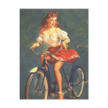 Pinup Beauty On Her Bike postcards