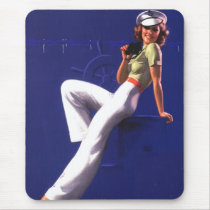 Pinup Girl By the Bay Mouse Mats