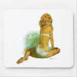 Pinup Girl in a Sexy Two Piece Bikini Mousepads