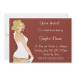 Pinup girl on red background bridal shower invit. invitations