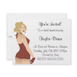 Pinup girl on white bckgrnd bridal shower invit. invitations