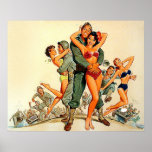 Pinup Girls and Army Guys Print