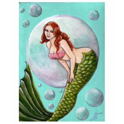 Pinup Mermaid Tee Tanktop by lynndart