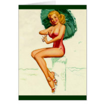 Pinup Posing at the Beach Cards