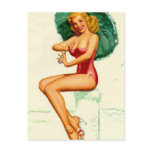 Pinup Posing at the Beach postcards