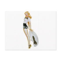 Pinup With Big Hat Post Cards