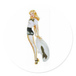 Pinup With Big Hat stickers