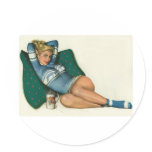 PinUpz Girl 12 Round Sticker