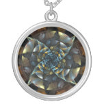 Pinwheel Abstract Silver Necklace