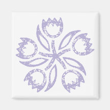 Pinwheel Lilac Tulips Square Magnet