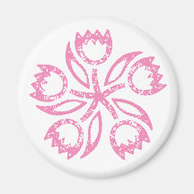 Pinwheel Pink Tulips Magnet