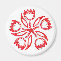 Pinwheel Ruby Red Tulips Magnet