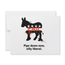Pipe down now, silly liberal announcements