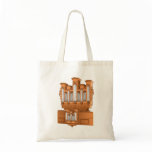 Pipe Organ, Church Organ Graphic Brown bags