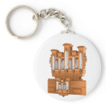 Pipe Organ, Church Organ Graphic Brown keychains