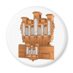 Pipe Organ, Church Organ Graphic Brown Refrigerator Magnet