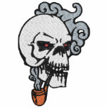 Pipe Smoking Skull Embroidered Shirt embroidered shirts