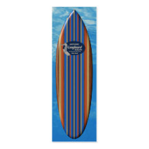 Pipeline Surfboard Bookmark Business Card Template